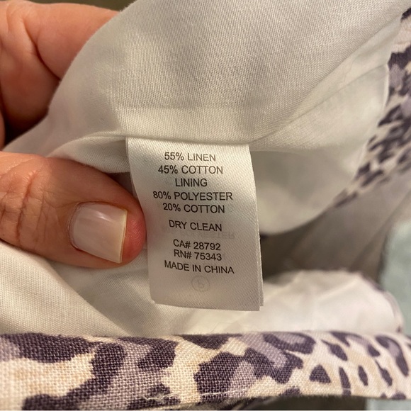 Rachel Zoe linen blend gray and cream leopard print blazer/jacket. Size Medium - Picture 7 of 8
